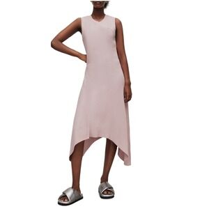 AllSaints Gia sleeveless rib‎ midi dress in pale orchid pink US 2/UK 6 NWT